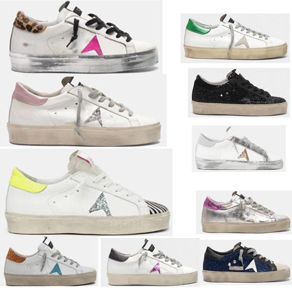 

golden hi star shoe sneakers italy deluxe brand classic white do-old dirty goose designer man women shoes, Black