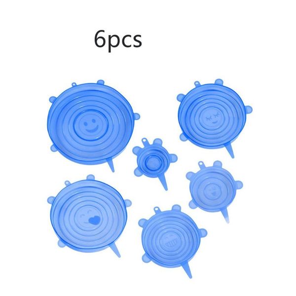 

kitchen storage & organization 6pcs/set soft silicone fresh cover microwave oven heating refrigerator plastic wrap lid seal dishes bowl