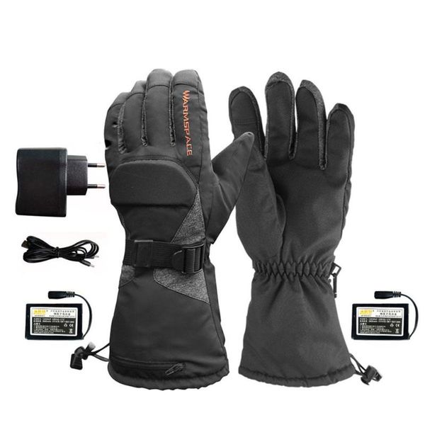 

ski gloves motorcycle heated 3.7v/3600mah lithium battery waterproof warm keeping thermal for outdoor sports skiing riding