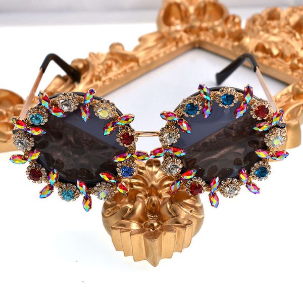 

sunglasses fashionable sun frames eye baroque women summer flower retro sunglasses cat glasses for ladies brand designer oversize sungasses, Black