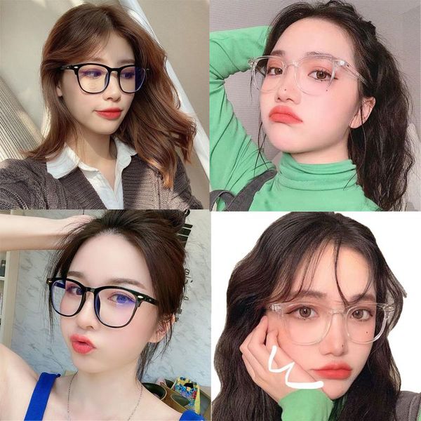 

sunglasses men women anti-blue light glasses frame fashion large square eyeglasses blocking blue-ray oversized spectacles frames, White;black