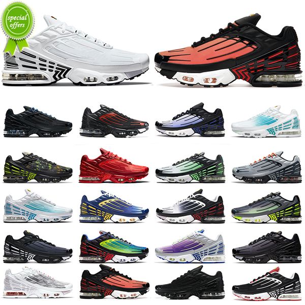 

2020 tn plus 3 mens running shoes black hyper blue radiant red purple nebula tiger graphy pack triple white wolf grey men trainers