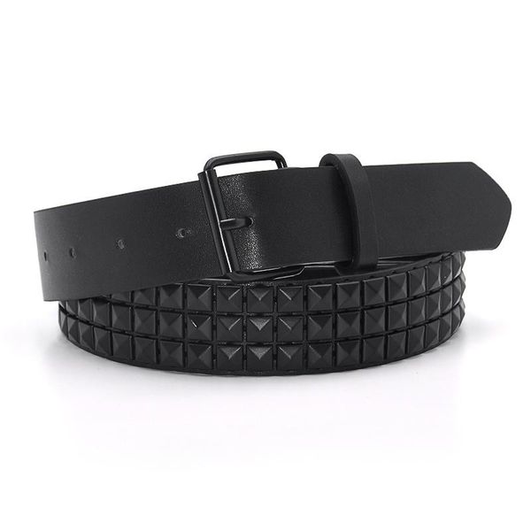 

belts fashion rivet belt men&women's studded punk rock with pin buckle drop black, Black;brown