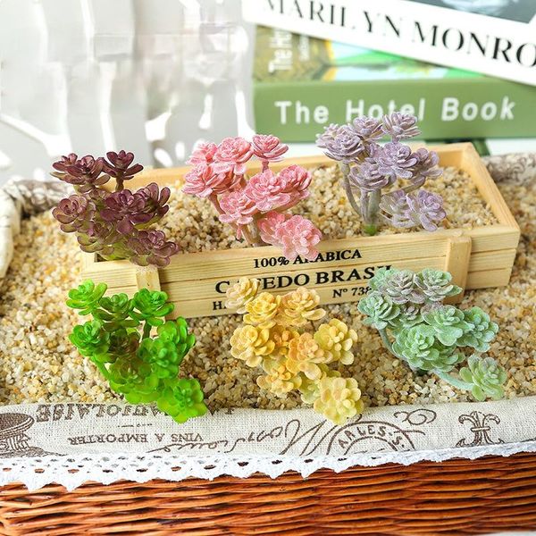 

decorative flowers & wreaths 2021 flocking succulent artificial flower plastic plants diy accessories wedding party plant wall