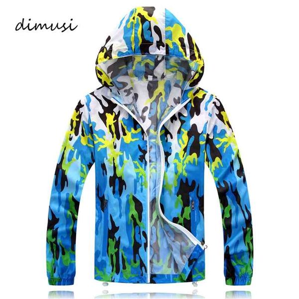 Dimusi Quick Seco Homens Windbreaker Jaquetas de Pele Verão Solcreen Camuflagem Mens Exército Outrowear Casacos Respiráveis ​​Ultralight, TA105 210811