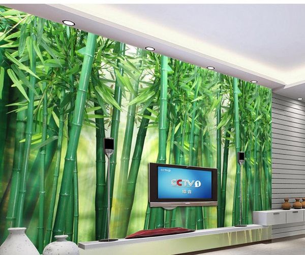 

wallpapers custom po murals bathroom 3d wallpaper bamboo forest green tv backdrop classic painting