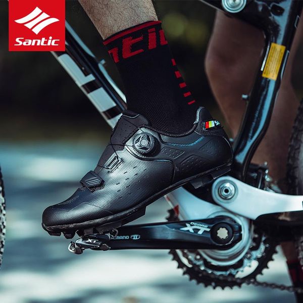 

santic 2021 road bike cycling shoes ultralight anti-skid wear resistant profession self-locking outdoor sports bicycle footwear, Black