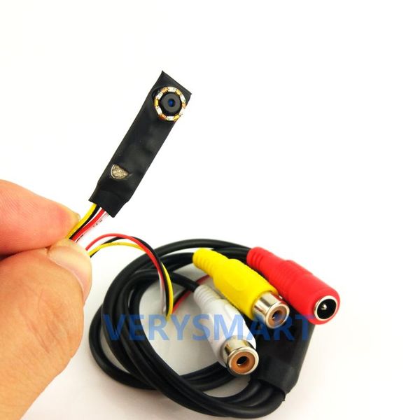 

cameras verysmart mini analog camera cctv home security surveillance video audio with 6pcs 940nm ir leds