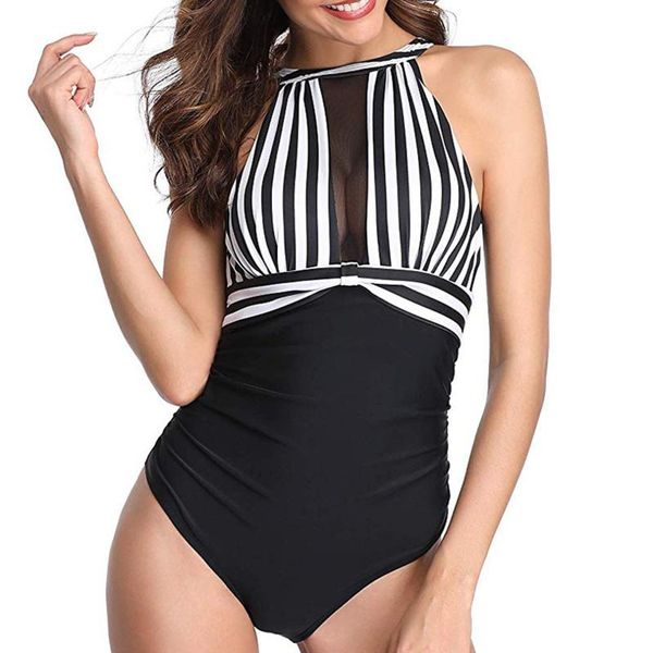 

black swimwear women one-piece swimsuit net body suits push up bathing suit piecework beach swim pool 2021 female swimming