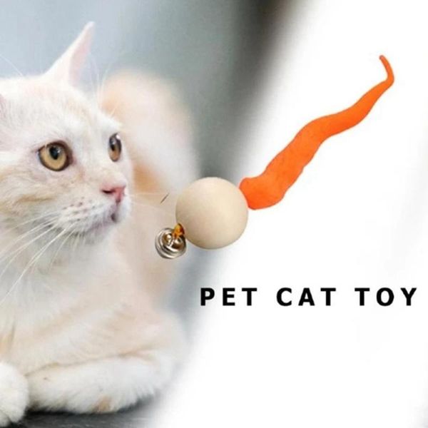 

cat toys 1 pcs 2021 est wiggly balls bell simulation interactive worm toy with for pet home use products