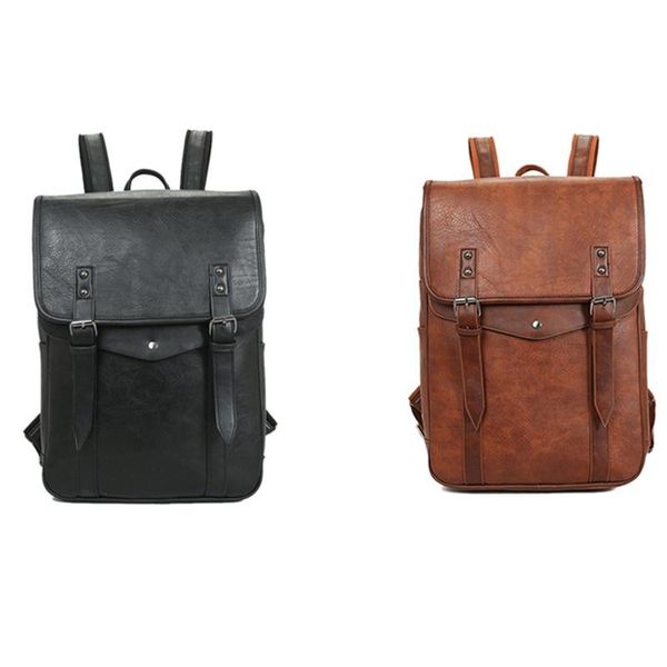 

backpack retro men's fashion pu student business lapschool computer bag