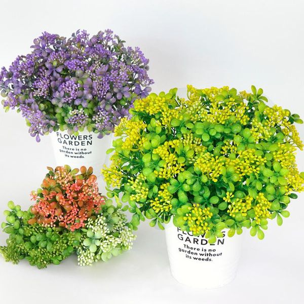 

decorative flowers & wreaths artificial plastic branch flower wedding home decor garden plants fake milan grass foliage plant