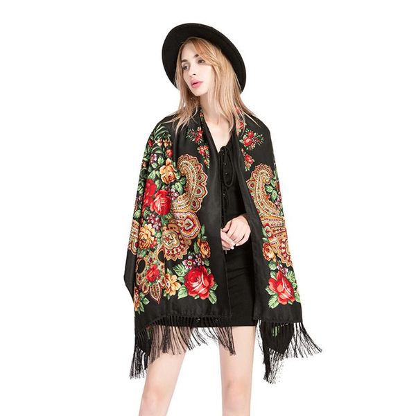 

scarves women vintage scarf female autumn winter mexico style ethnic design long red designer pattern neckerchief warm wrap, Blue;gray