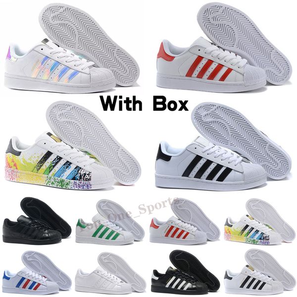 

super star shoes white hologram iridescent junior men superstars 80s sneakers pride couple trainers superstar casual 36-45