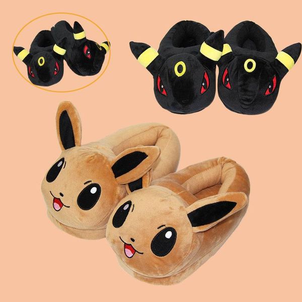 

slippers ladies home cartoon plush cotton men's winter warm shoes women's platform sandals designer slidesfrau hausschuhe, Black