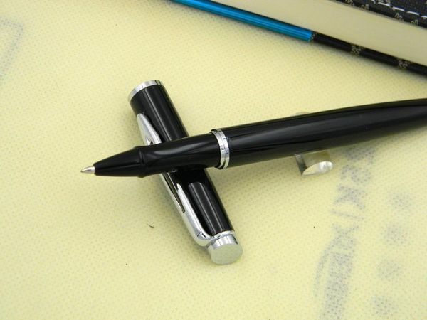 

black medium silver piece 187 metal rollerball pen ballpoint pens, Blue;orange