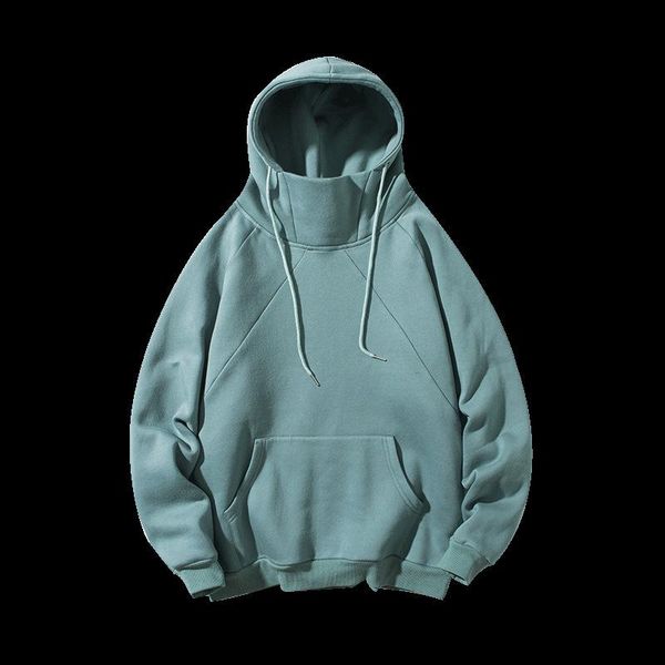 

men's hoodies & sweatshirts hoodie young fashion casual solid color heaps collar street style pullover 21 male hoody clothing, Black