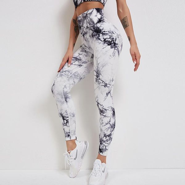 

women's leggings tie dye seamless women fitness push up booty lifting workout pants gym running, Black