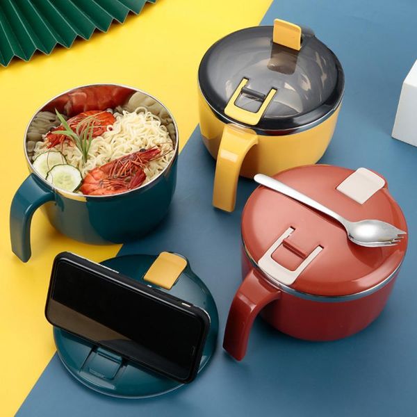 

dinnerware sets stainless steel 304 insulated student lunch box with instant noodle microwave heating container tableware