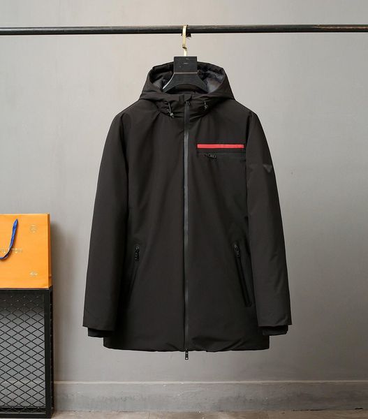 

2021 new men's down jacket parker designer women's coat warm and windproof white duck down jacket thickened cold winter plush coll, Black
