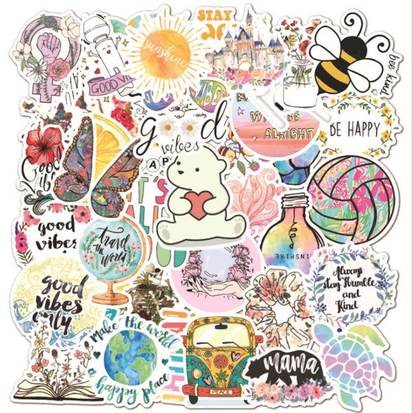 

50 pcs vsco new line graffiti waterproof skateboard travel suitcase phone lapluggage stickers cute kids girl toys
