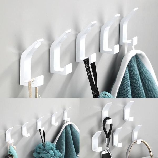 

hooks & rails 10pcs black white bathroom accessories double towel hook for livingroom clothes bedroom robe coat kitchen hanger toiletries