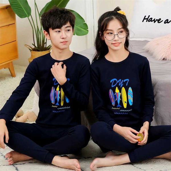 

autumn christmas pajamas sets for big boys girls pyjamas kids nightwear children's sleepwear clothes 10 12 14 16t 211105, Blue;red