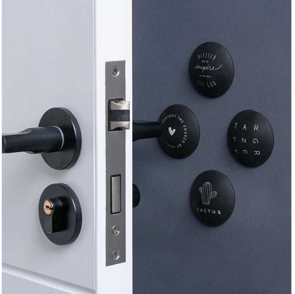

round silicone door handle bumpers self-adhesive punch-wall protector pads household anti-collision sers zd novelty items