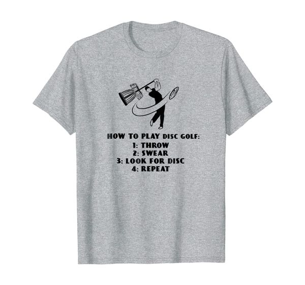 

funny how to play disc golf basket graphic t-shirt, White;black