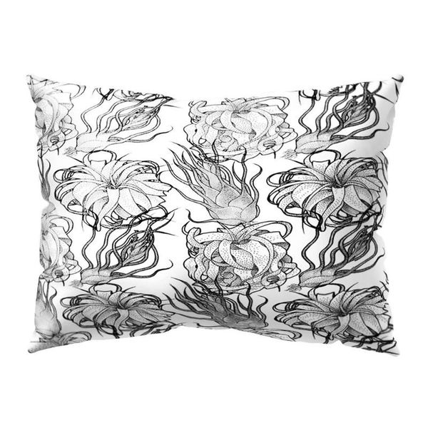 

pillow case home leaves black white design throw soft printing cover for room