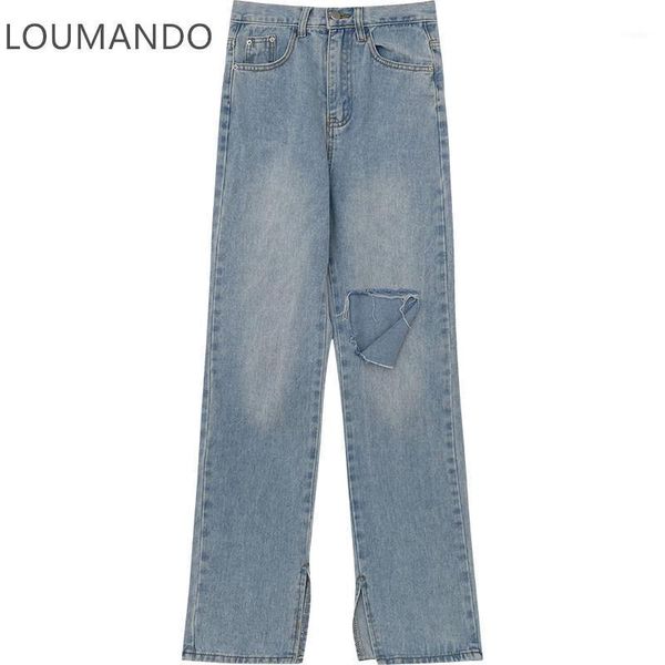 

men's jeans ripped children's summer loose and thin 2021 korean style niche design personality fashion long wide-leg pants trend, Blue
