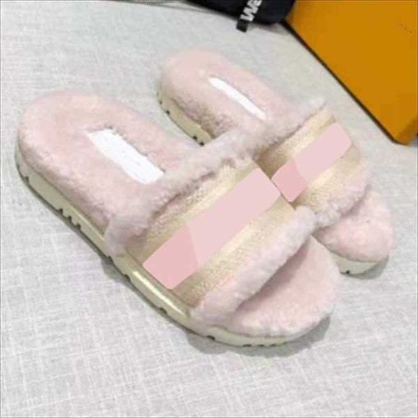

slippers letter thick-soled wool classic durable design style women's shoes outstand personality ladies, Black