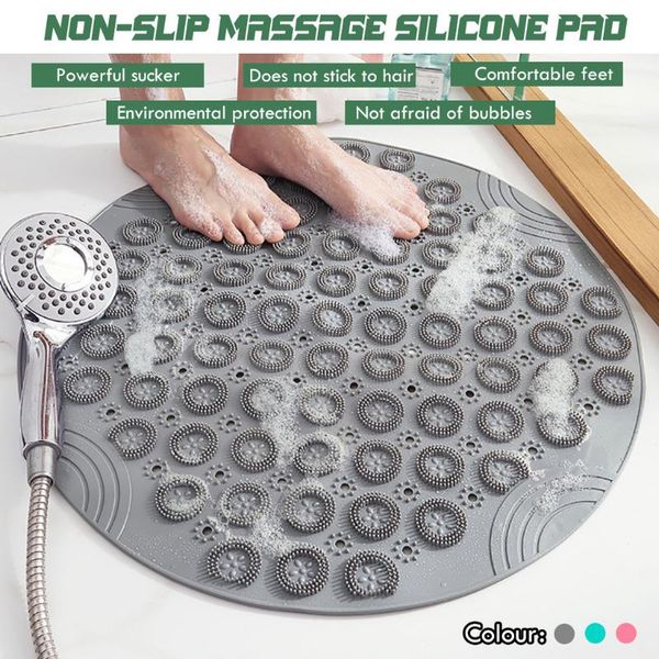 

environmental protection pvc round bathroom non-slip mat household shower room hydrophobic suction pad massage foot bath mats