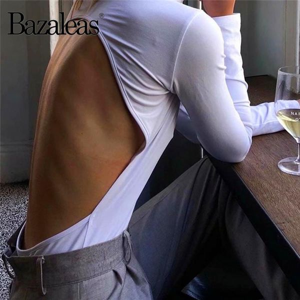 

women's jumpsuits & rompers bazaleas streetwear turtleneck bodycon jumpsuit bodysuit fashion long sleeve body mujer backless bodysuits, Black;white
