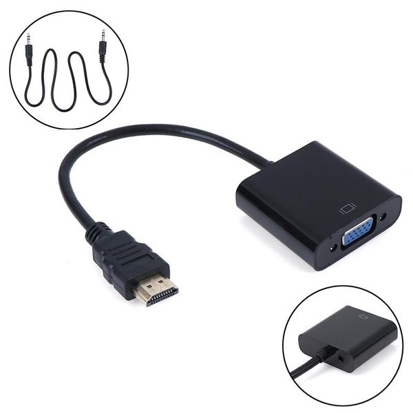 

audio cables & connectors to vga adapter male famale converter 1080p for pc laptop