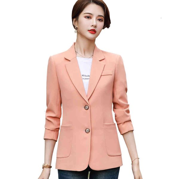 

women's suits & blazers new arrival spring office blazer ladies women pink white black single breasted female formal jacket coats with