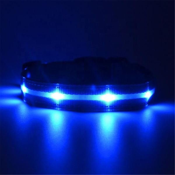 

lights dog pets collars adjustable polyester glow in night pet cat puppy safe luminous flashing necklace supplies packing boxes