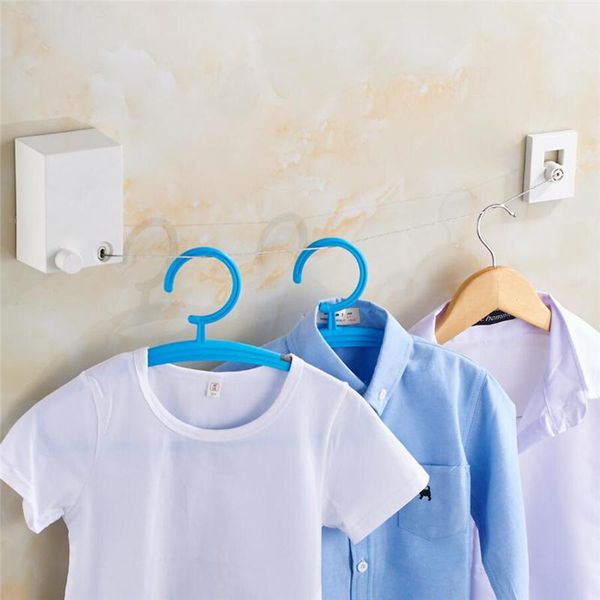 

retractable clothesline stainless steel laundry hanging stretch line closet organizer invisible clothes hanger hangers & racks