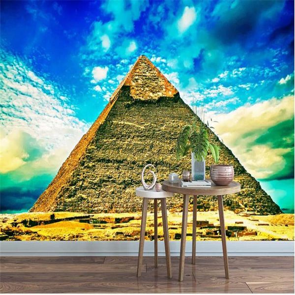 

wallpapers wellyu egypt khufu pyramid hdtv living room sofa background wall custom large fresco wallpaper papel de parede para quarto