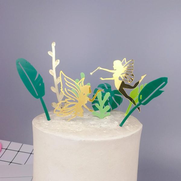 

Fairy Girls Acrylic Cake Topper Gold Angle Wedding Cupcake For Baby Birthday Party Decorations Other Event & Supplies