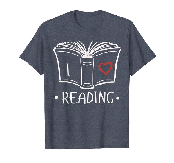 

I Love Reading T-Shirt Funny Heart Books Lover Learning, Mainly pictures