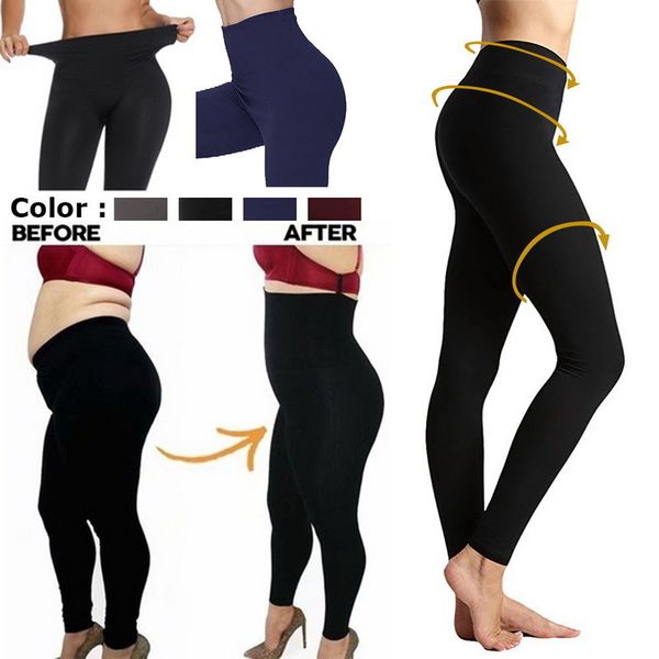 Leggings sportivi da donna Fitness Vita alta Allenamento Slim Gym Pantaloni fitness pancia senza cuciture Abbigliamento sportivo Plus Size 3XL Pantaloni femminili 210422