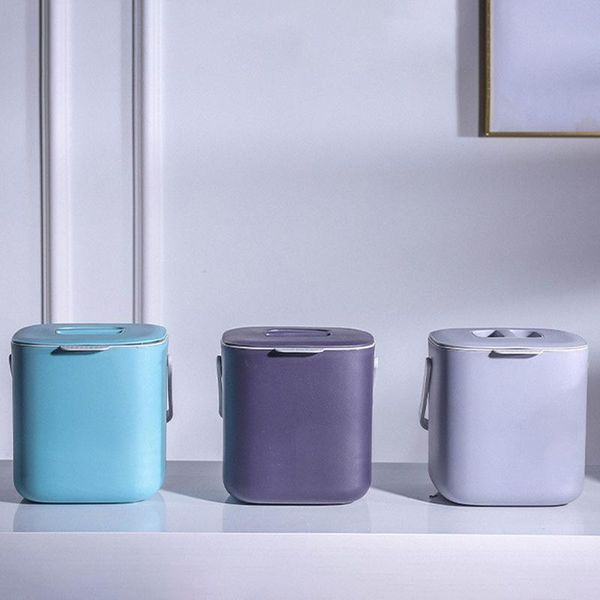 

waste bins plastic kitchen trash can compost with drainer rubbish container organizer accessories tools