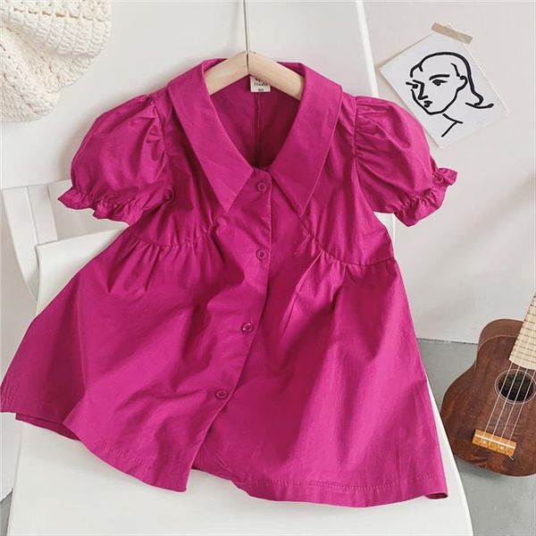 

summer girl fashion puff sleeves dresses outfit causal kids clothing for 1 8 years birthday party princess wear, Red;yellow