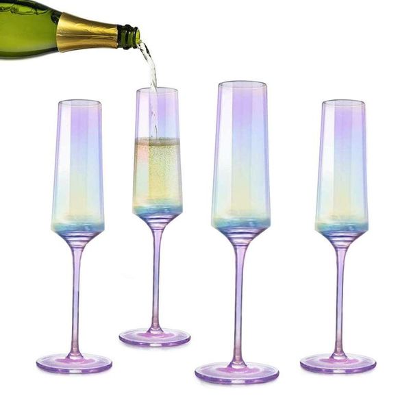 

wine glasses 1pc champagne goblet colorful rainbow morden champaign glass