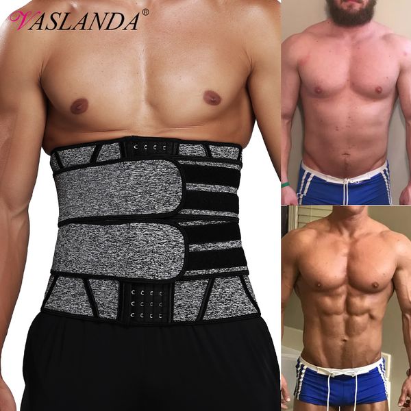 

men waist trainer corsets neoprene sweat fitness girdle abdominal trimmer belt weight loss fat burner slimming body shaper