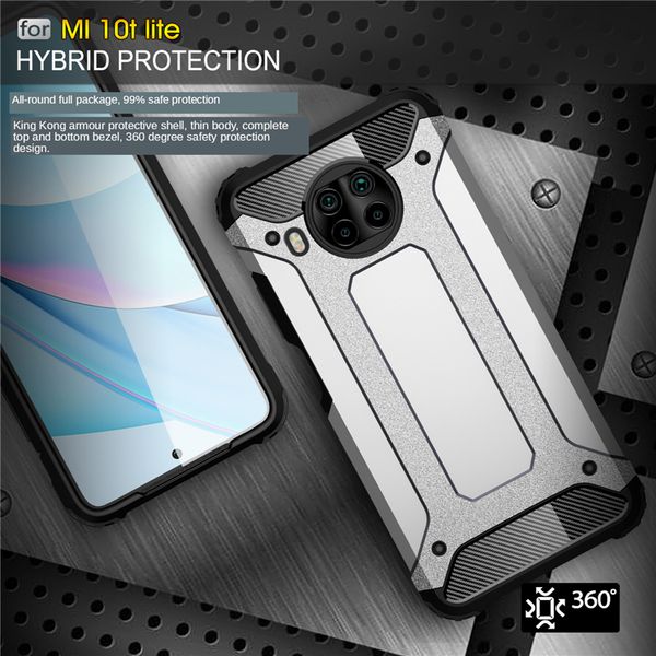 Custodie per telefoni con armatura robusta antiurto per Xiaomi Mi 10t Lite 10 Pro Hard Pc + cover posteriore morbida in tpu per Mi 10 Ultra