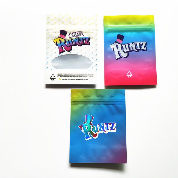 

smell proof childproof 3.5g pouch white pink runtz package bag packing for dry herb flower