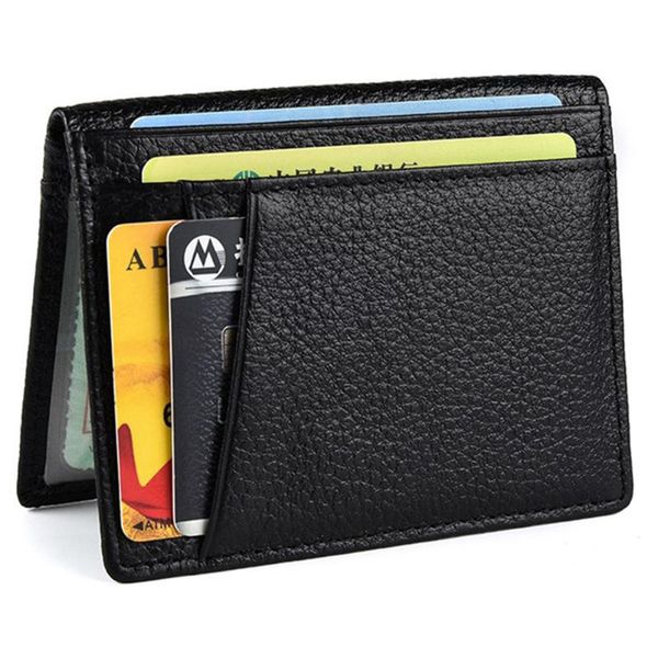 

card holders men wallet credit id case multi slot slim thin business mini foldable fashion purse holder money coin soft pu leather, Brown;gray