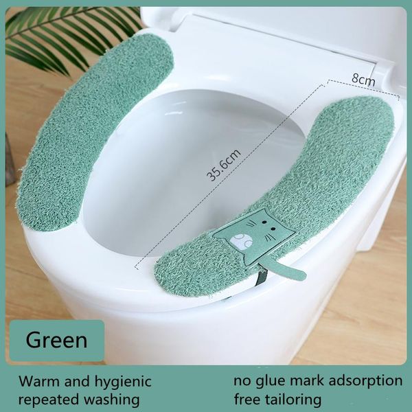 

toilet seat covers winter warm cushion bathroom with handle soft washable accessories